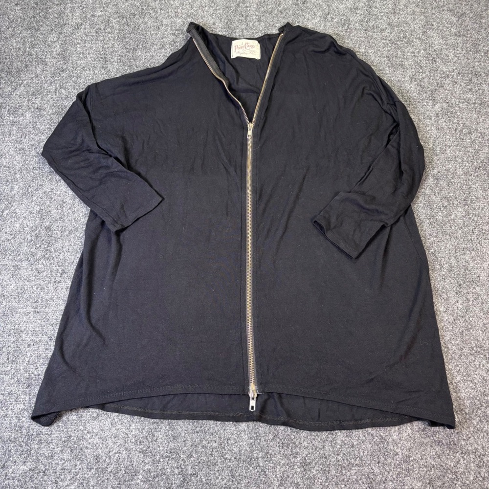 A Postcard‎ from Brighton Black Oversized Zip Up Top Viscose Size 1 Made in UK